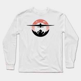 Glider Sailplane Biplane aerial floating soaring Long Sleeve T-Shirt